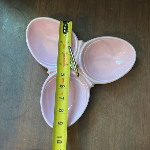 Vintage MCM Miramar California Pottery Pink Divided Dish Trinket Vanity Dish - Picture 3 of 4
